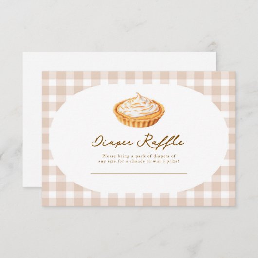 小さなかわいこちゃんパイ赤ちゃんシャワーラッフルカード3.5x5 エンクロージャーカード (正面/裏面)