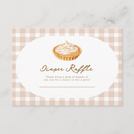 小さなかわいこちゃんパイ赤ちゃんシャワーラッフルカード3.5x5 エンクロージャーカード (正面)