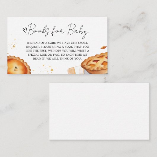 小さなかわいこちゃんパイ赤ちゃんシャワー本ベビー エンクロージャーカード (正面/裏面)