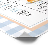 小さなかわいこちゃんパイ1年の事実のサインBlue Gingham ポスター (角)