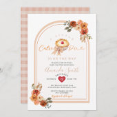 小さなかわいこちゃんパイBohoアーチフローラ赤ちゃんシャワー 招待状 (正面/裏面)