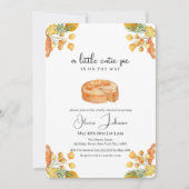 小さなかわいこちゃんパンプキンパイ秋ベビーシャワー 招待状 (正面)