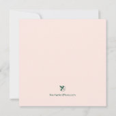 小さなかわいこちゃんピーチバックグラウンド正方形の赤ちゃんシャワー 招待状 (裏面)