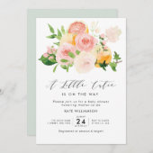 小さなかわいこちゃんフローラのベビーシャワー  招待状 (正面/裏面)