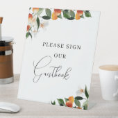 小さなかわいこちゃんフローラベビーシャワーのゲストブックサイン 台座サイン (インサイチュ)