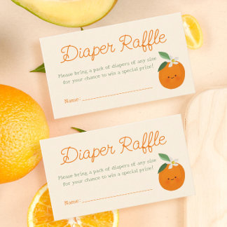 小さなかわいこちゃんベビーシャワーおむつラッフルチケット エンクロージャーカード