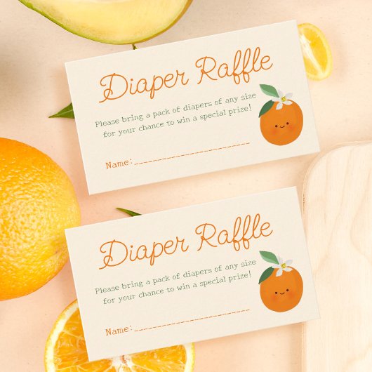 小さなかわいこちゃんベビーシャワーおむつラッフルチケット エンクロージャーカード