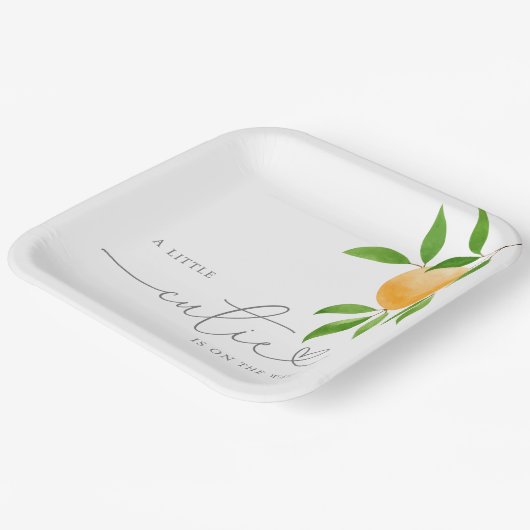 小さなかわいこちゃんモダンのシャワー ペーパープレート (傾斜あり)