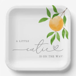 小さなかわいこちゃんモダンのシャワー ペーパープレート