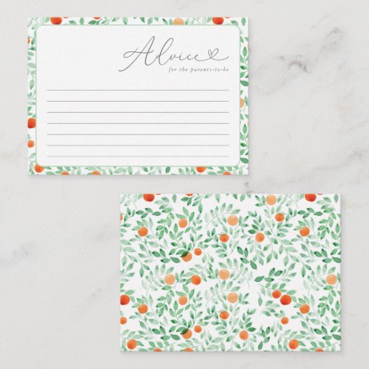 小さなかわいこちゃんモダンの赤ちゃんシャワーアドバイスカード アドバイスカード (正面/裏面)