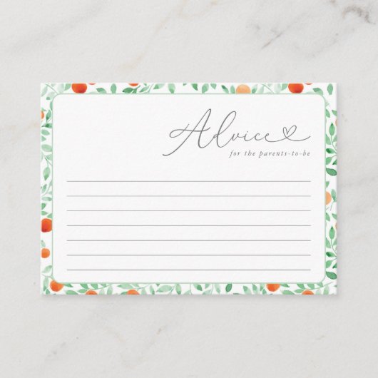 小さなかわいこちゃんモダンの赤ちゃんシャワーアドバイスカード アドバイスカード (正面)