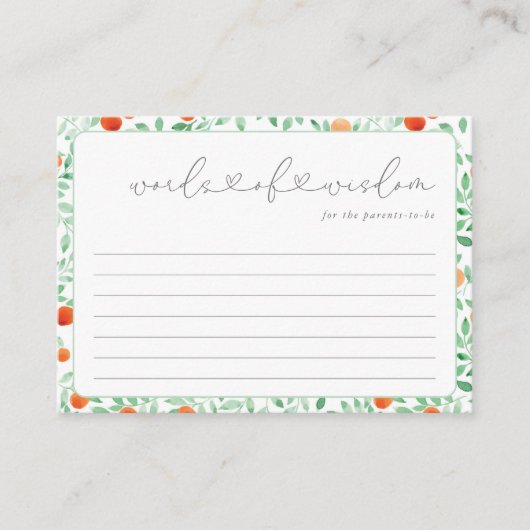 小さなかわいこちゃんモダンの赤ちゃんシャワーアドバイスカード アドバイスカード (正面)