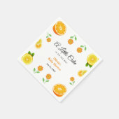 小さなかわいこちゃんレモンオレンジ柑橘系ベビーシャワー スタンダードカクテルナプキン (角)