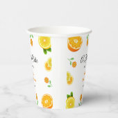 小さなかわいこちゃんレモンオレンジ柑橘系ベビーシャワー 紙コップ (右)
