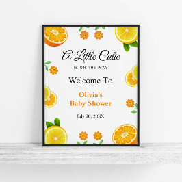 小さなかわいこちゃんレモン柑橘系ベビーシャワーウェルカム ポスター