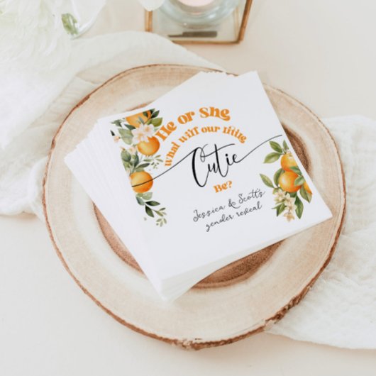 小さなかわいこちゃん性が彼または彼女を明らかにする スタンダードカクテルナプキン