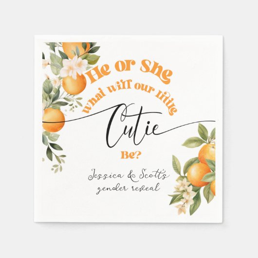 小さなかわいこちゃん性が彼または彼女を明らかにする スタンダードカクテルナプキン (正面)