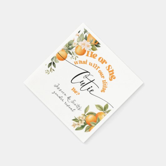 小さなかわいこちゃん性が彼または彼女を明らかにする スタンダードカクテルナプキン (角)