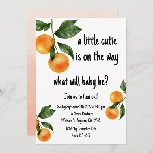 小さなかわいこちゃん性が招待状 招待状 (正面/裏面)