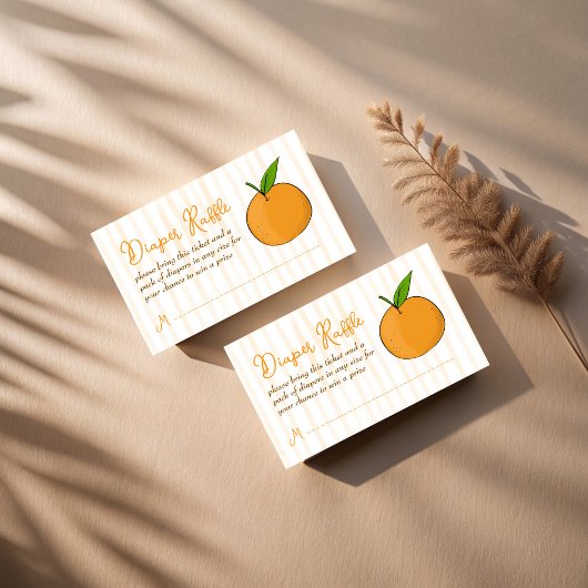 小さなかわいこちゃん柑橘系の赤ちゃんシャワーおむつラッフル エンクロージャーカード