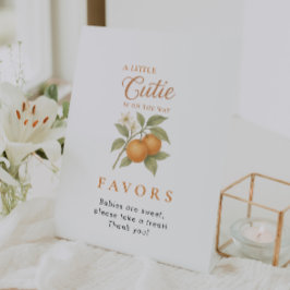 小さなかわいこちゃん柑橘系の赤ちゃんシャワー好みのテーブルトップ 台座サイン