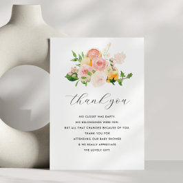 小さなかわいこちゃん柑橘系ベビーシャワーサンキューカード サンキューカード