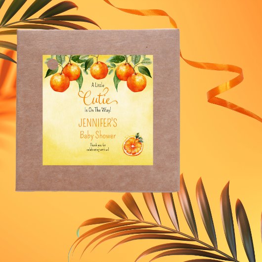 小さなかわいこちゃん柑橘類の水の色ベビーシャワー フェイバータグ