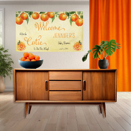 小さなかわいこちゃん柑橘類の水の色ベビーシャワー 横断幕