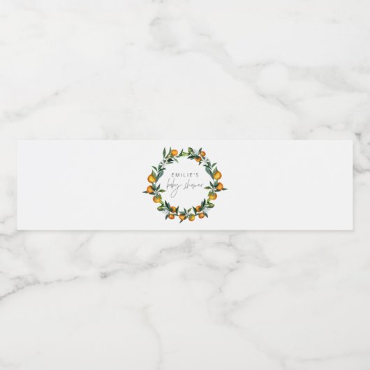 小さなかわいこちゃん柑橘類オレンジの果実の赤ちゃんシャワー ペットボトルラベル (シングルラベル)