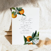 小さなかわいこちゃん柑橘類オレンジの果実の赤ちゃんシャワー 招待状