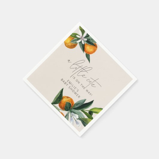 小さなかわいこちゃん柑橘類オレンジフルーツ赤ちゃんシャワー昼寝 スタンダードカクテルナプキン (角)