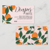 小さなかわいこちゃん植物柑橘類オレンジ色の赤ちゃんシャワー エンクロージャーカード (正面/裏面)