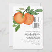 小さなかわいこちゃん水色柑橘系ベビーシャワー 招待状 (正面)