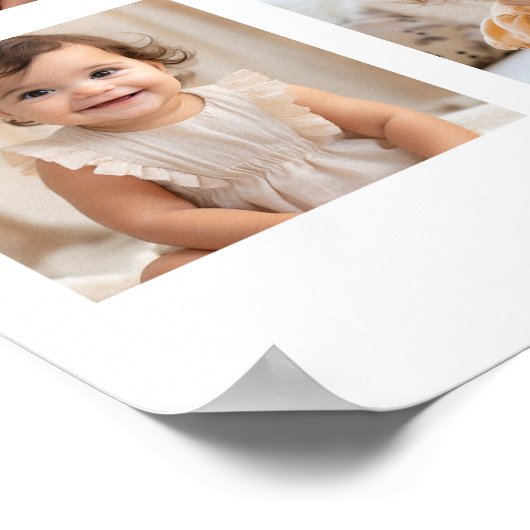 小さなかわいこちゃん誕生日12フォトマイルストーンポスター ポスター (角)