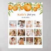 小さなかわいこちゃん誕生日12フォトマイルストーンポスター ポスター (正面)