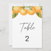 小さなかわいこちゃん赤ちゃんシャワーオレンジのテーブル番号 招待状 (正面)