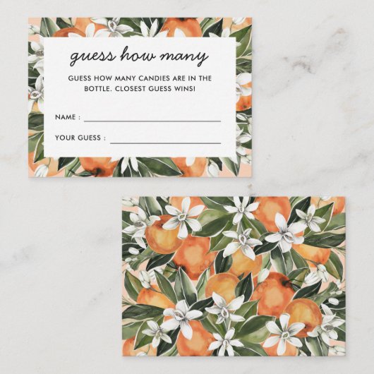 小さなかわいこちゃん赤ちゃんシャワー推測いくつまで エンクロージャーカード (正面/裏面)