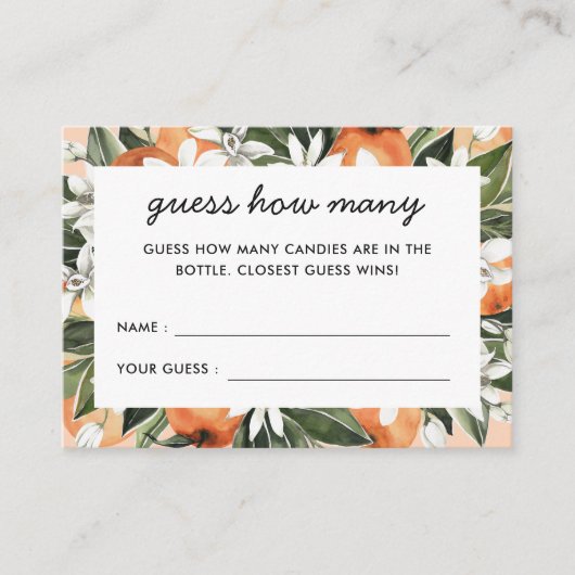 小さなかわいこちゃん赤ちゃんシャワー推測いくつまで エンクロージャーカード (正面)