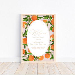 小さなかわいこちゃん |ピンクモダンのウェルカムサインのポスター ポスター