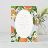 小さなかわいこちゃん |ブルーモダンニュートラル赤ちゃんシャワー 招待状 (スタンド正面)