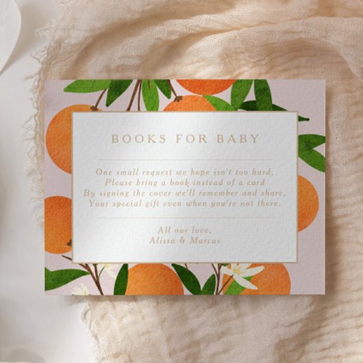 小さなかわいこちゃん |柑橘系モダンピンクブックベビー エンクロージャーカード