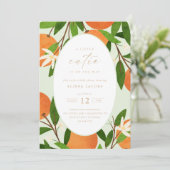 小さなかわいこちゃん |緑モダンの中性赤ちゃんシャワー 招待状 (スタンド正面)