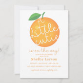 小さなかわいこちゃん、赤ん坊のシャワー男女兼用。 招待状 (正面)