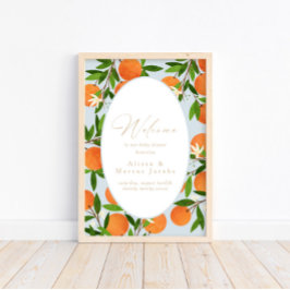 小さなかわいこちゃん |青いモダン歓迎の看板ポスター ポスター