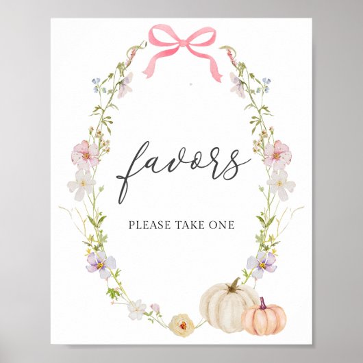 小さなかわいらしかぼちゃの赤ちゃんシャワーはサインを好む ポスター (正面)