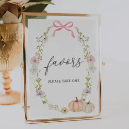 小さなかわいらしかぼちゃの赤ちゃんシャワーはサインを好む ポスター