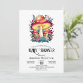 小さなかわいらしキノコの赤ちゃんシャワー 招待状 (スタンド正面)