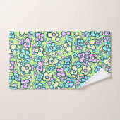 小さなかわいらしフォークアートの花が楽し魅力的い バスタオルセット (ハンドタオル)