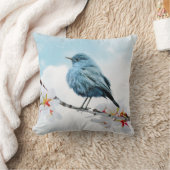 小さなかわいらしブルーバード クッション (ブランケット)