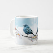 小さなかわいらしブルーバード コーヒーマグカップ (正面左)